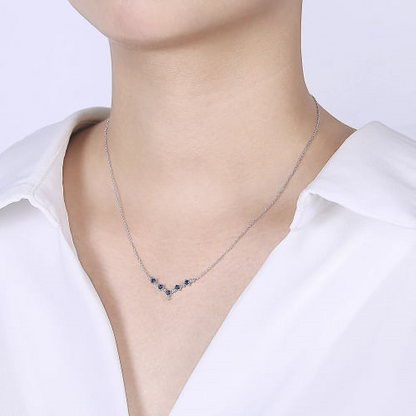 Gabriel & Co | 14K White Gold Diamond Chevron Necklace