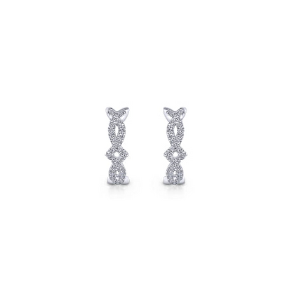 Gabriel & Co | 14K White Gold Twisted 10mm Diamond Huggies