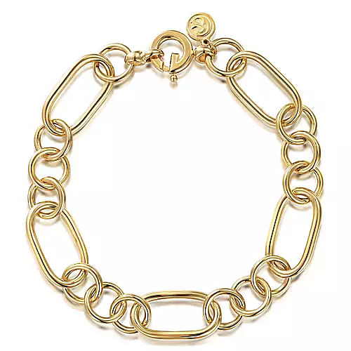 Gabriel & Co | 14K Yellow Gold Hollow Tube Link Bracelet