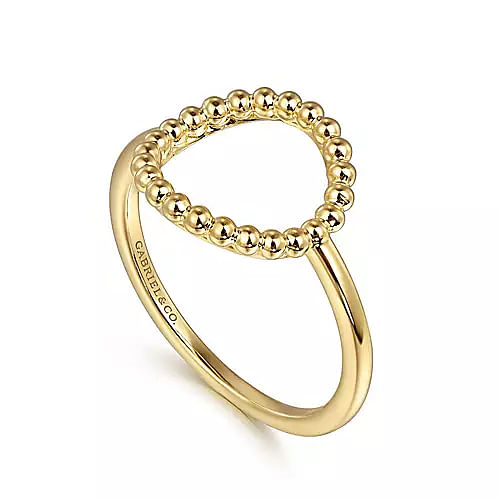 Gabriel & Co | 14K Yellow Plain Gold Bujukan Open Circle Ladies Ring