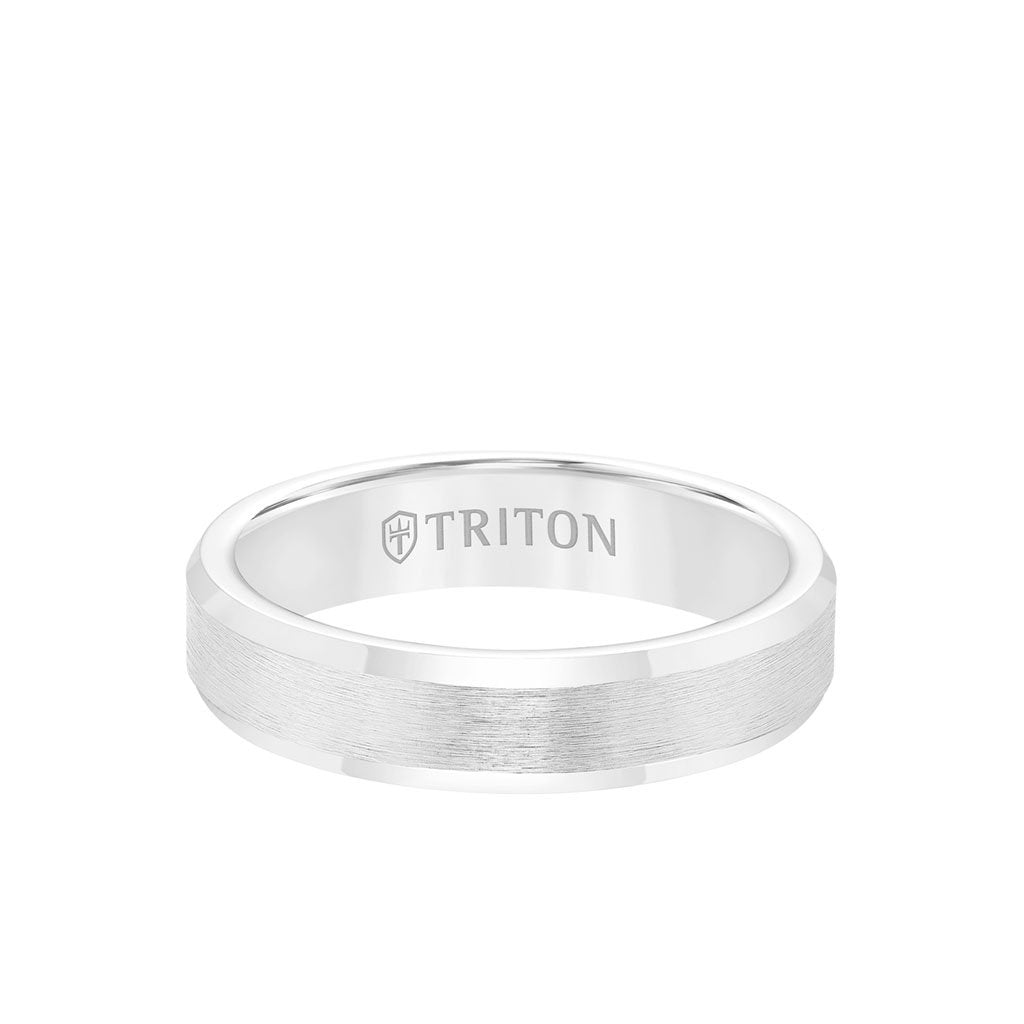 5MM Tungsten Carbide Ring - Brush Finish and Bevel Edge