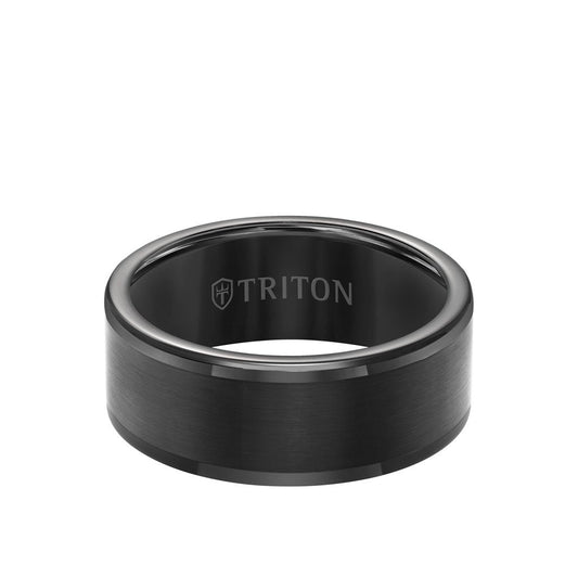 9MM Tungsten Carbide Ring - Satin Center and Round Edge