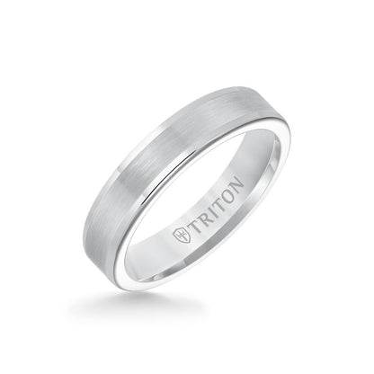 5MM Tungsten Carbide Ring - Satin Center and Round Edge