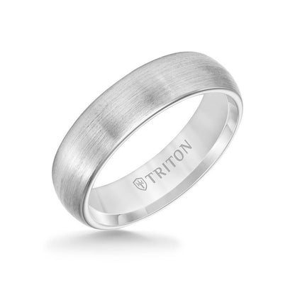 6MM Tungsten Carbide Ring - Satin Finish and Rolled Edge