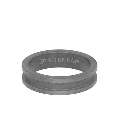 6MM Tungsten RAW Ring - Sandblasted Matte Finish and Slot Profile