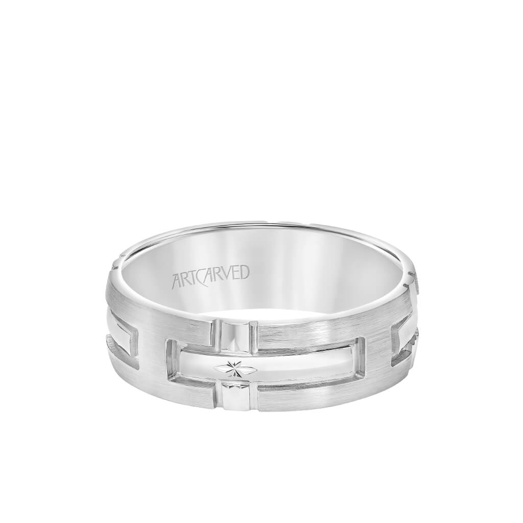 7MM Men's Wedding Band - Engraved Cross Design