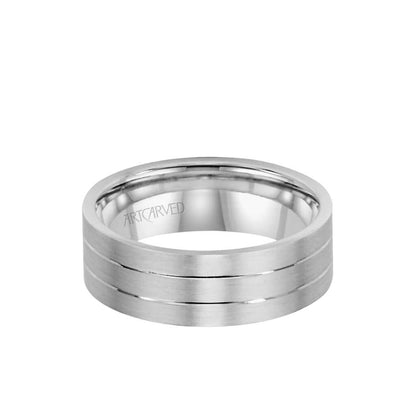 7MM Men's Wedding Band - Engraved Design with Satin Finish