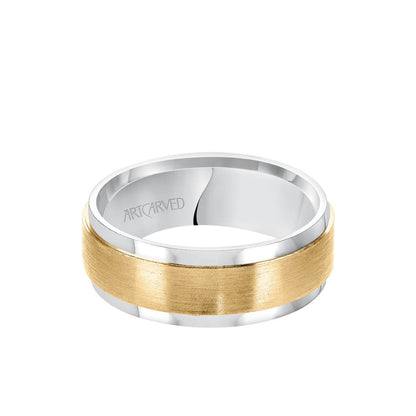 8MM Men's Classic Wedding Band - Satin Finish and Flat Edge