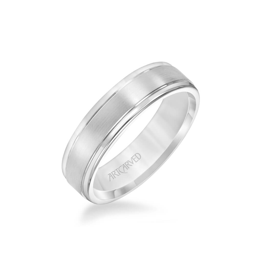 6MM Men's Classic Wedding Band - Brush Finish and Round Edge