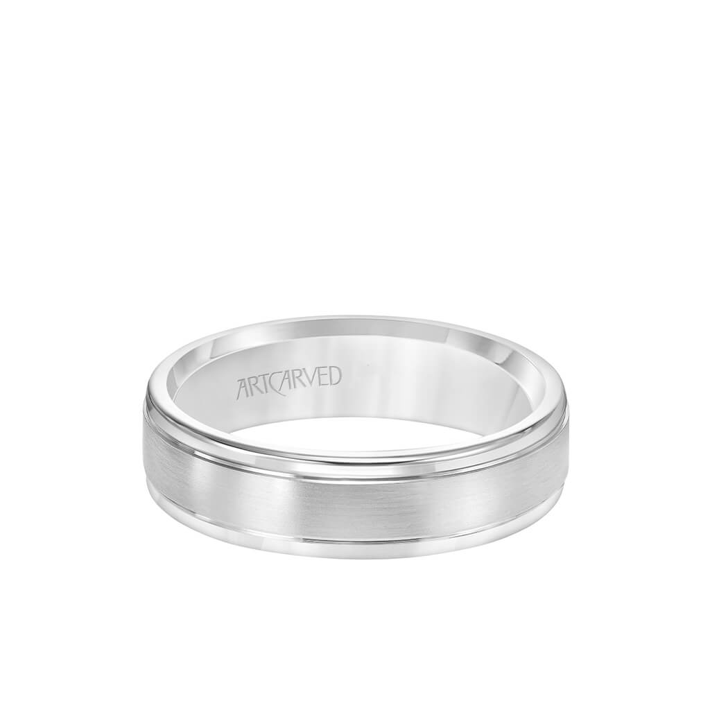 6MM Men's Classic Wedding Band - Brush Finish and Round Edge