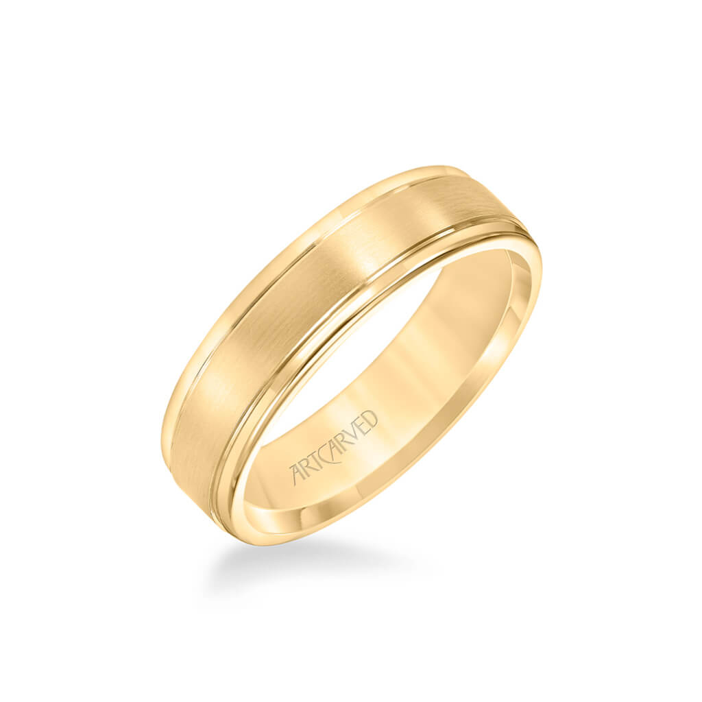 6MM Men's Classic Wedding Band - Brush Finish and Round Edge