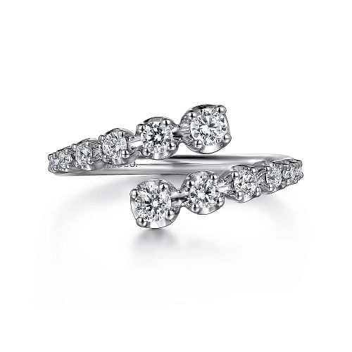 Gabriel & Co | 14K White Gold Diamond Bypass Ring