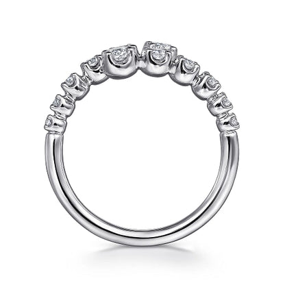 Gabriel & Co | 14K White Gold Diamond Bypass Ring