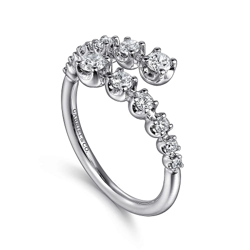 Gabriel & Co | 14K White Gold Diamond Bypass Ring