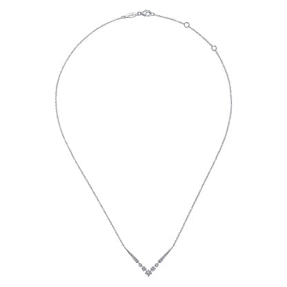 Gabriel & Co | 14K White Gold Diamond Chevron Necklace