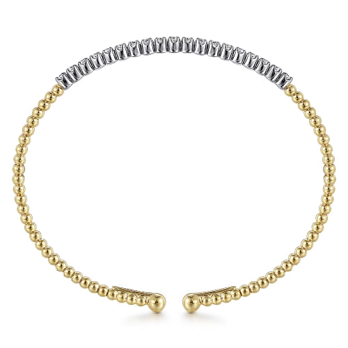 Gabriel & Co | 14K White-Yellow Gold Bujukan Diamond Cuff Bracelet