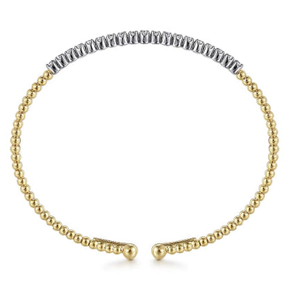 Gabriel & Co | 14K White-Yellow Gold Bujukan Diamond Cuff Bracelet