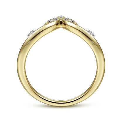 Gabriel & Co | 14K Yellow Gold Chevron Diamond Ring