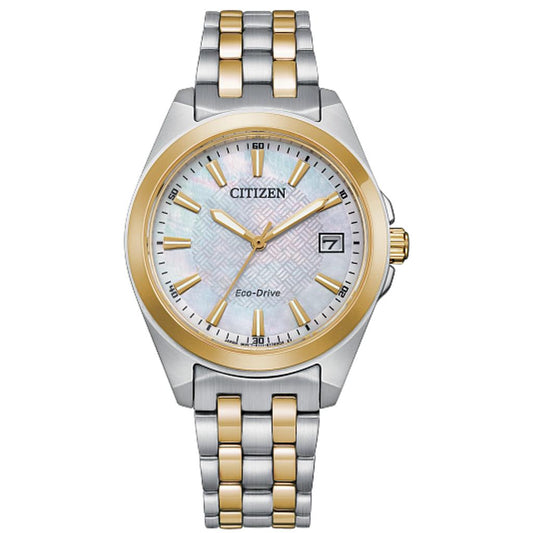 Citizen Ladies Two Tone Peyten Eco Drive Mother of Pearl Watch EO1224-54D