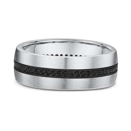 Men's White Gold and Black Diamond Band