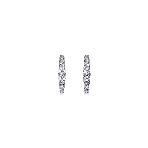 Gabriel & Co | 14K White Gold 13mm Classic Diamond Huggie Earrings