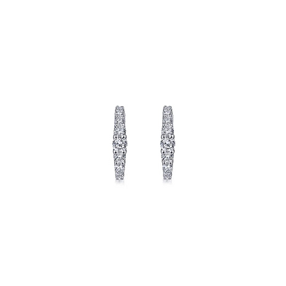 Gabriel & Co | 14K White Gold 13mm Classic Diamond Huggie Earrings