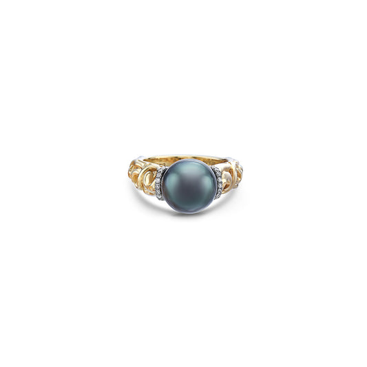 Diamond Ivy Pearl Ring