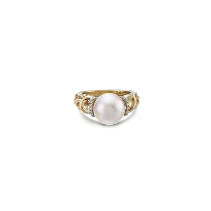 Diamond Ivy Pearl Ring