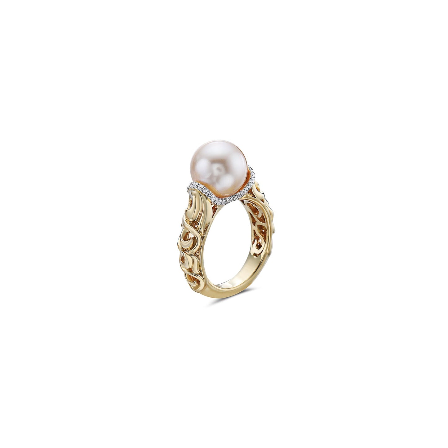 Diamond Ivy Pearl Ring