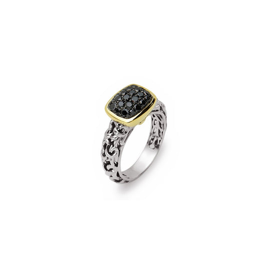 Silver Ivy Petite Pave Ring