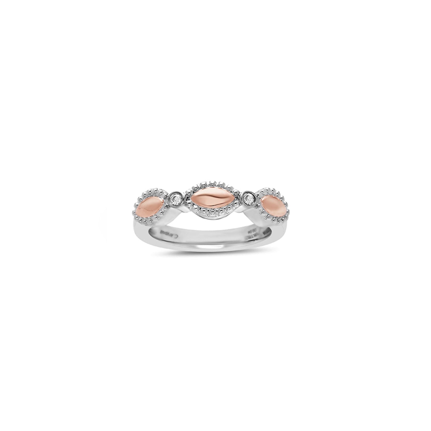 Silver Firefly Diamond Bead Single-Band Ring