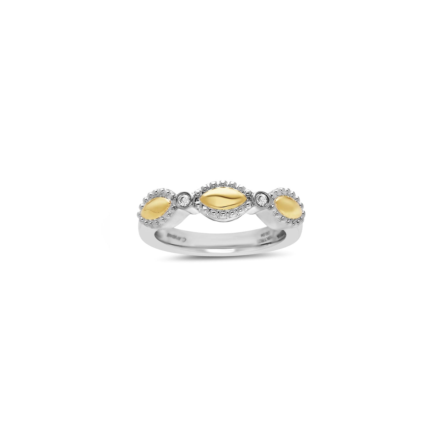 Silver Firefly Diamond Bead Single-Band Ring