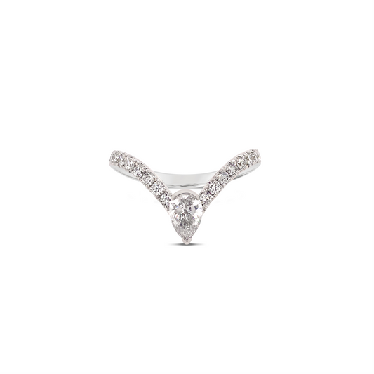 Diamond V Stone Stacking Ring