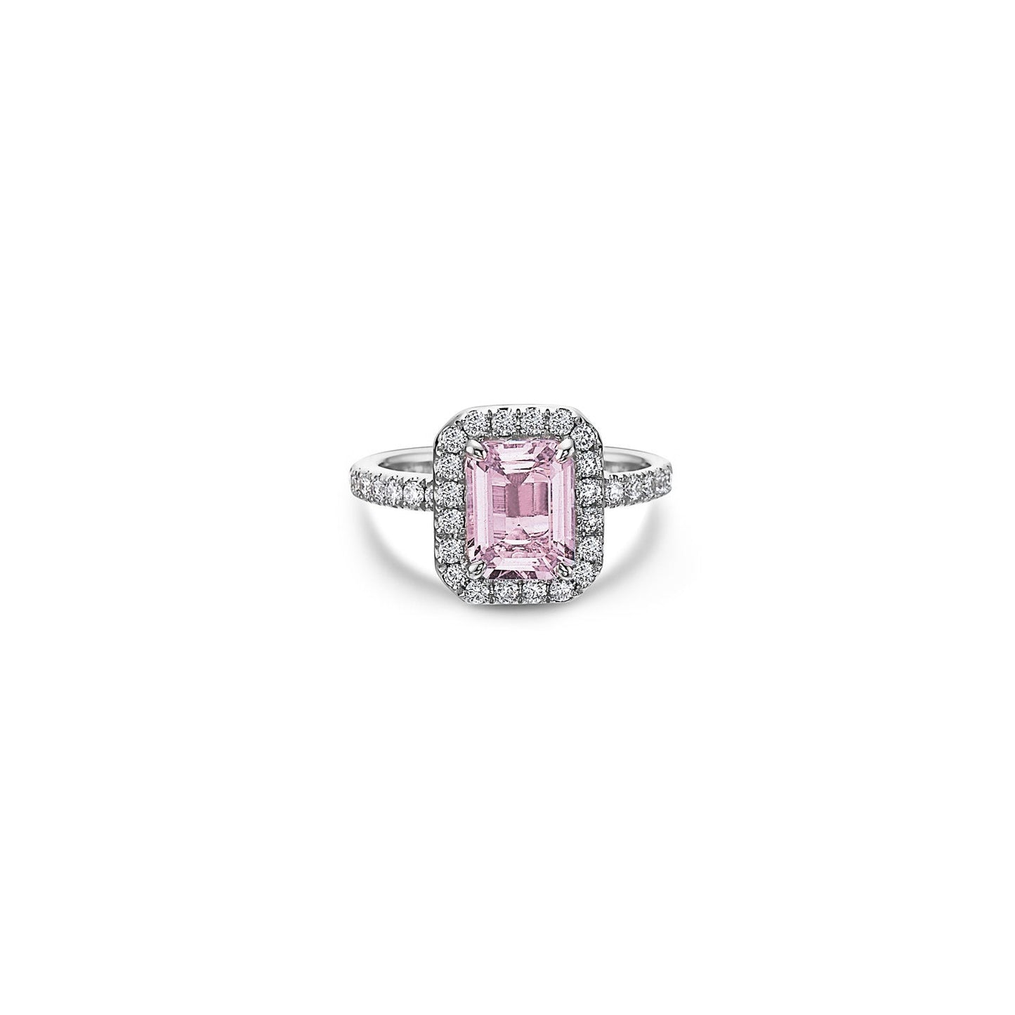 Pastel Diamond Petit Emerald Cut Ring