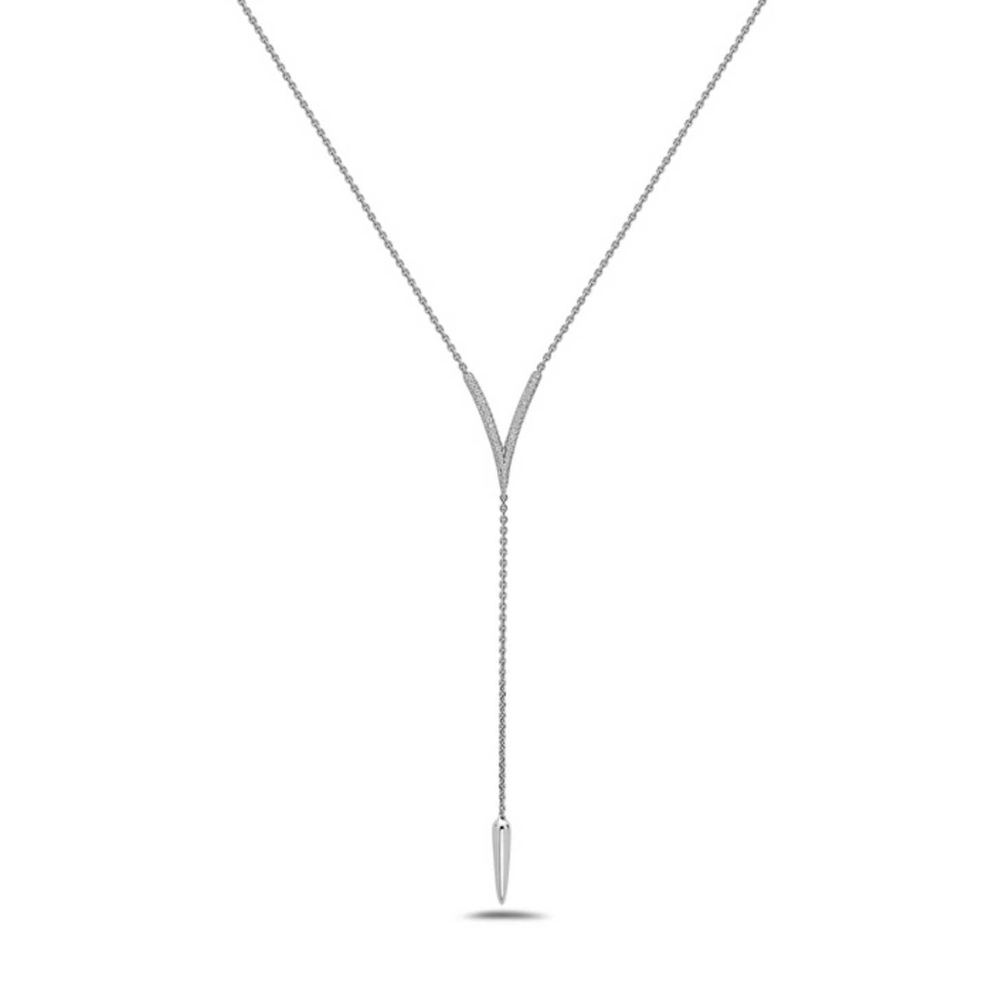 Diamond Drop V Tassel Necklace