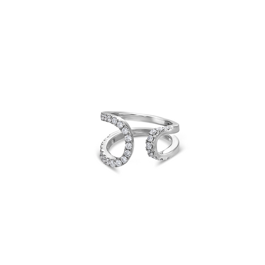 Diamond Open Swirl Ring