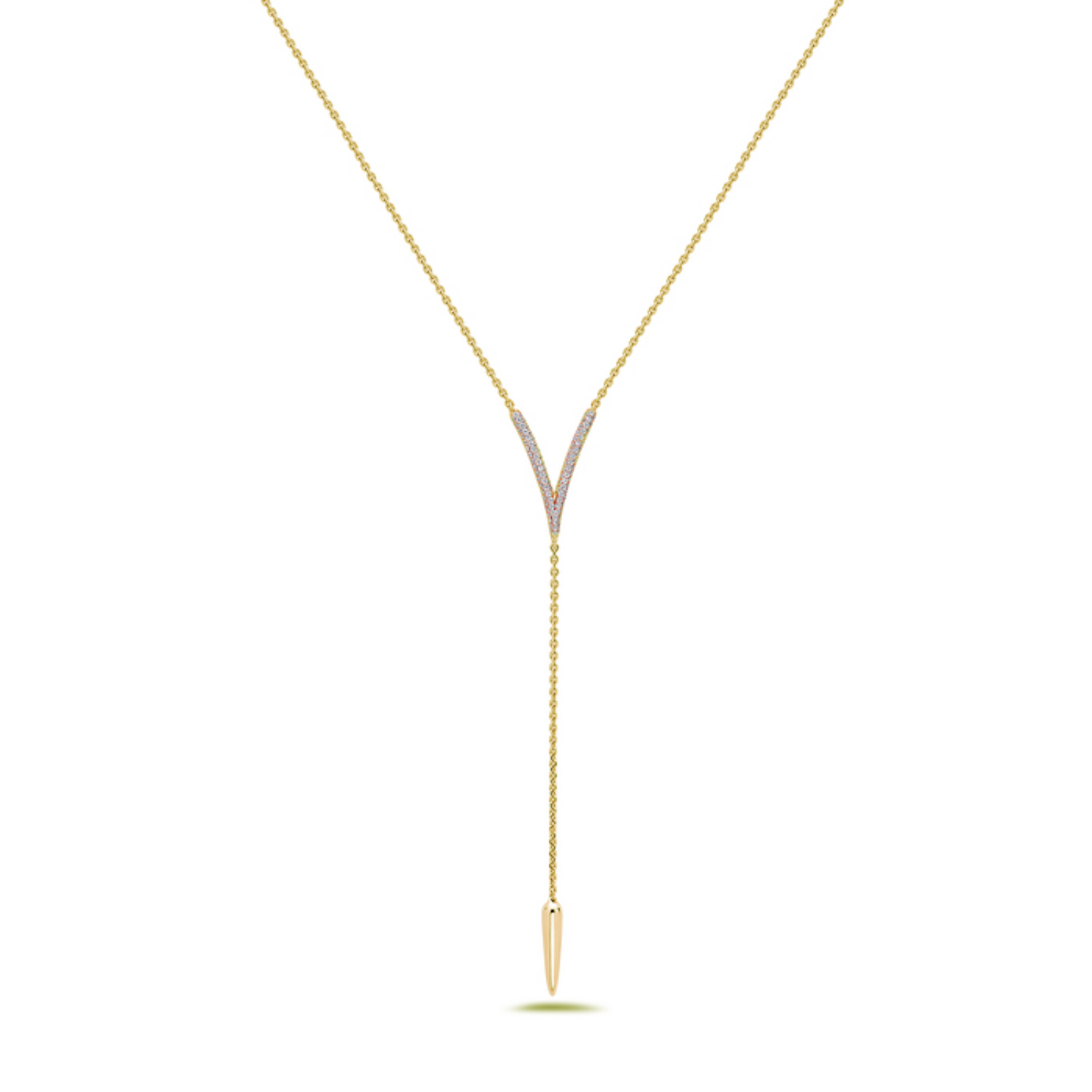 Diamond Drop V Tassel Necklace