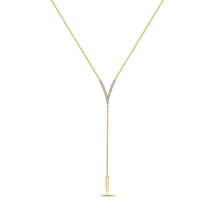 Diamond Drop V Tassel Necklace