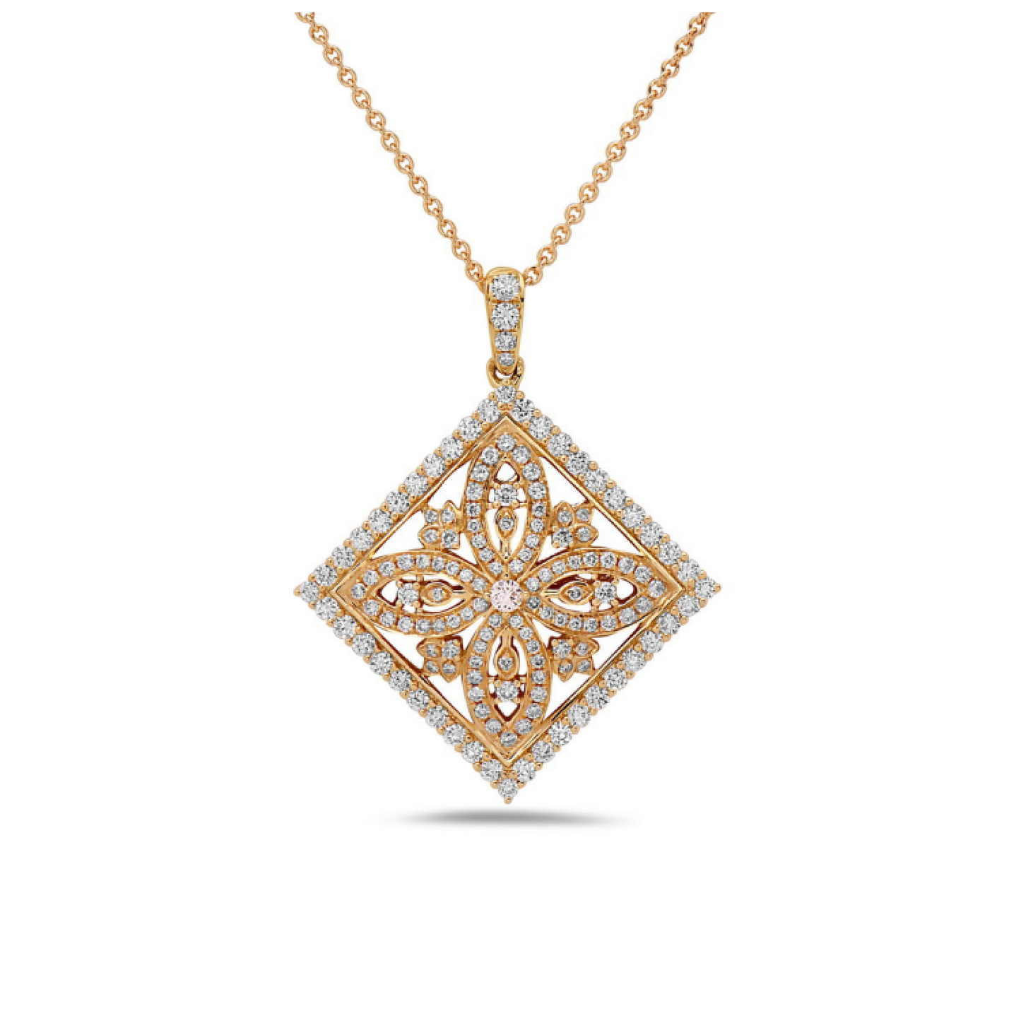 Diamond Pave Angled Amulet Pendant