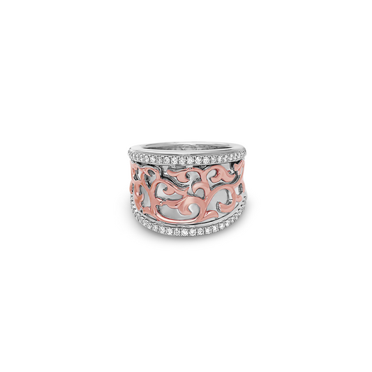 Diamond Ivy Lace Classic Band Ring