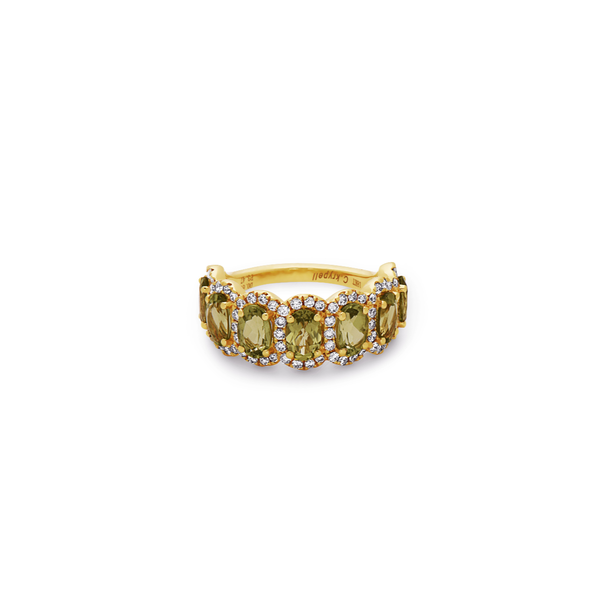 Pastel Diamond Oval Cushion Ring