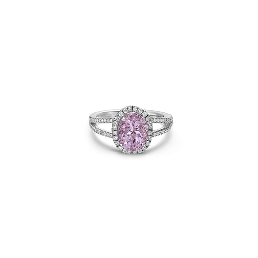 Pastel Diamond Split-Band Oval Ring