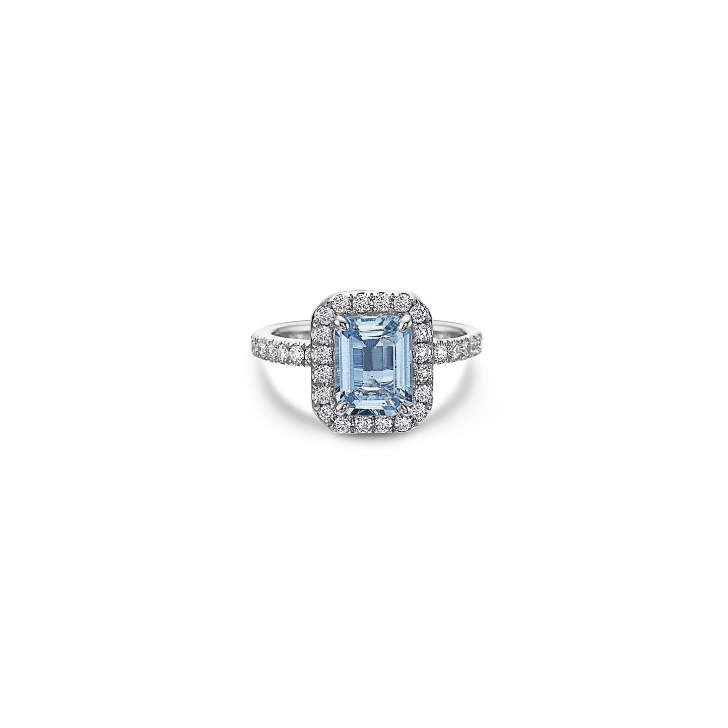 Pastel Diamond Petit Emerald Cut Ring