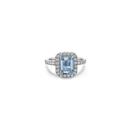 Pastel Diamond Petit Emerald Cut Ring