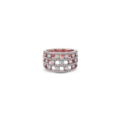 Diamond Air Triple Row Ring