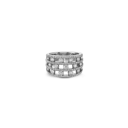 Diamond Air Triple Row Ring