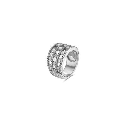 Diamond Air Triple Row Ring