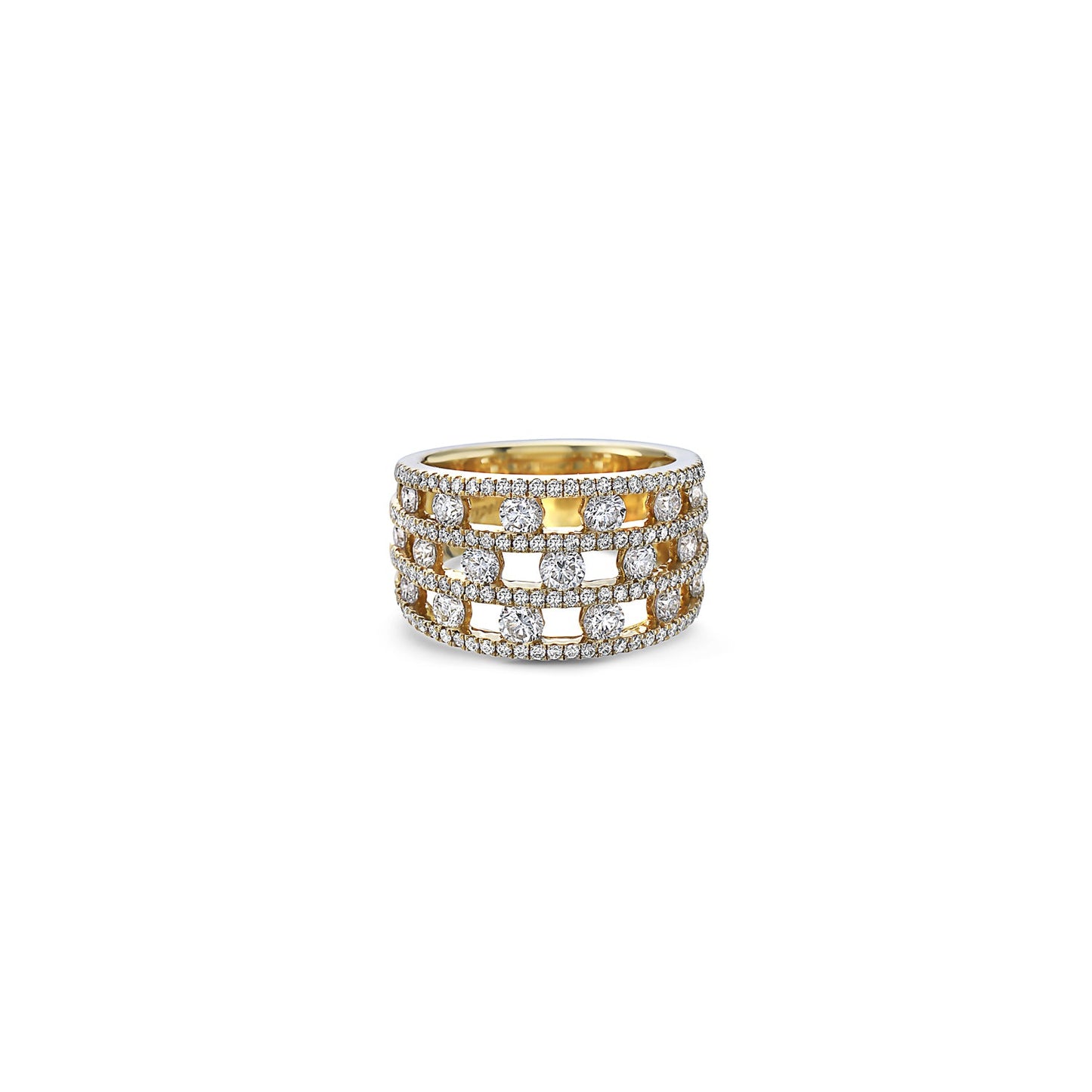 Diamond Air Triple Row Ring