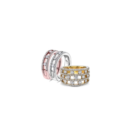 Diamond Air Triple Row Ring