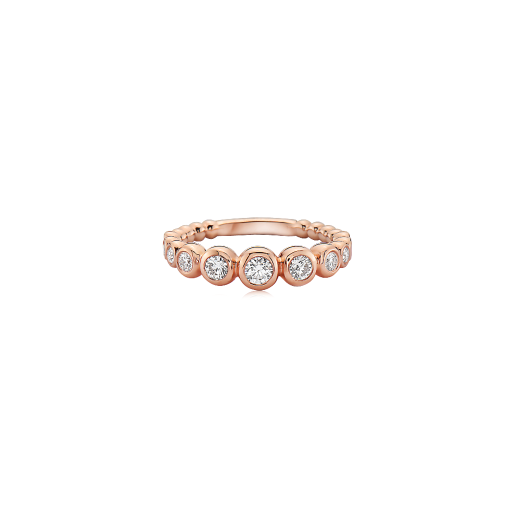 Diamond Bubble Single Stacking Ring